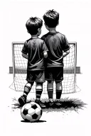 dad and Son soccer field goodbye until we meet again tattoo design idea