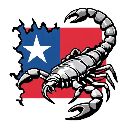 scorpion Texas flag ripping military dog tag tattoo design idea