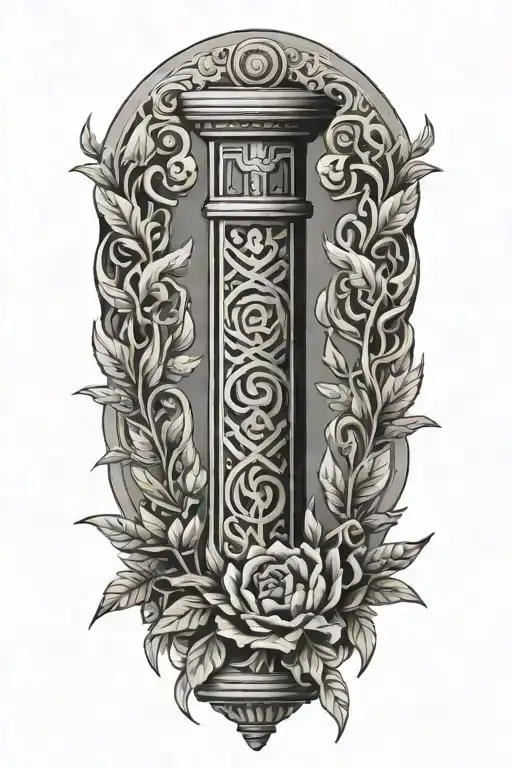 hebrew pillar of fire and pillar of cloud background, with olive branches tattoo design idea