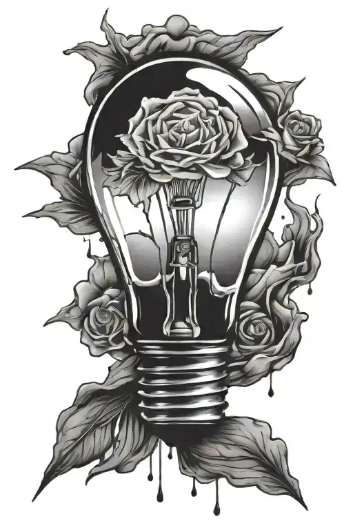 Broken Light Bulb tattoo design idea