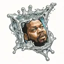 ice cube on fire tattoo design idea