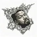 ice cube on fire tattoo design idea