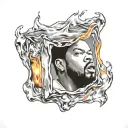 ice cube on fire tattoo design idea
