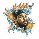 ice cube on fire tattoo design idea