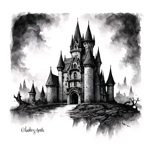 Gothic Castle tattoo design idea
