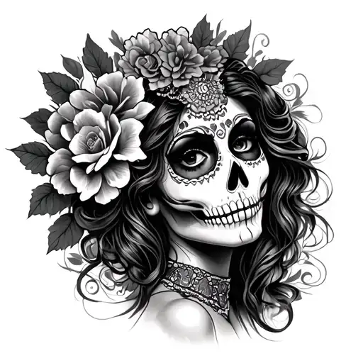 Mexican Catrina tattoo design idea