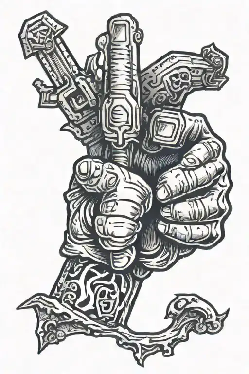 three thumbs up  tattoo design idea