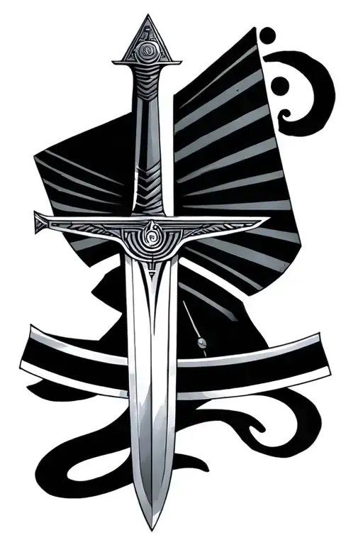 Egyptian sword tattoo design idea