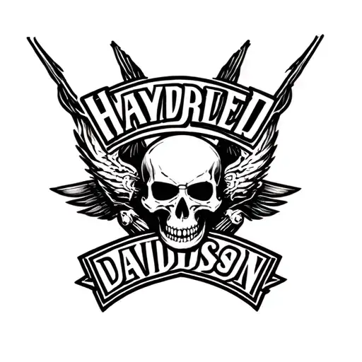 "harley davidson" skull rider tattoo design idea