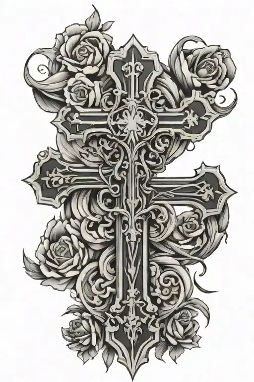 cross. western style tattoos tattoo design idea
