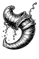 Sharp Drinking Horn Pouring out tattoo design idea