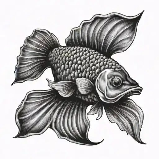 fish black and white tattoo design idea