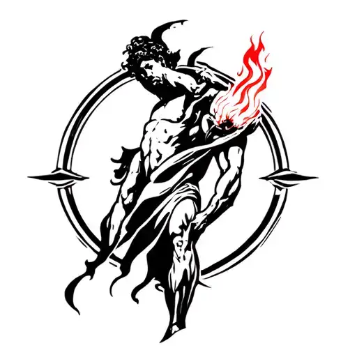 prometheus giving fire tattoo design idea
