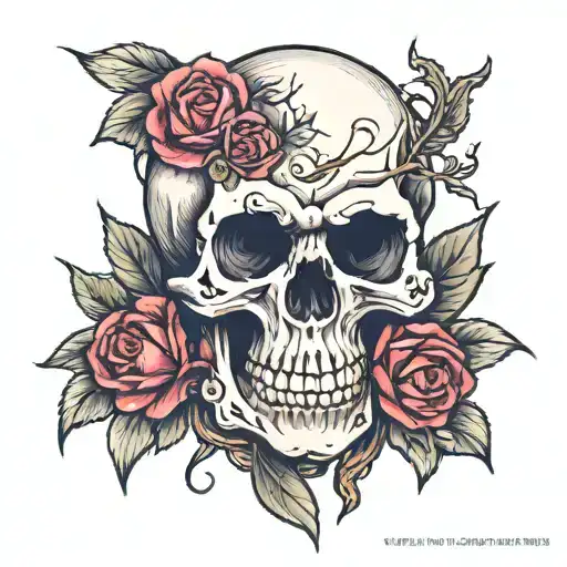 skull on hand tattoo design idea