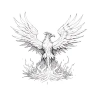 Phoenix rising from ashes tattoo design idea