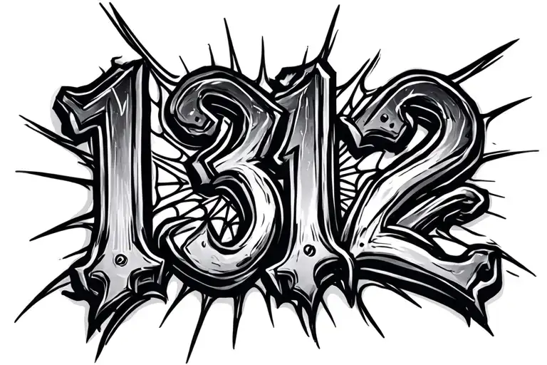 "1312" spider knife spider web tattoo design idea