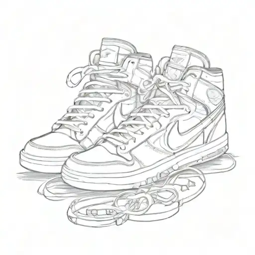 Music Sports Sneakers tattoo design idea
