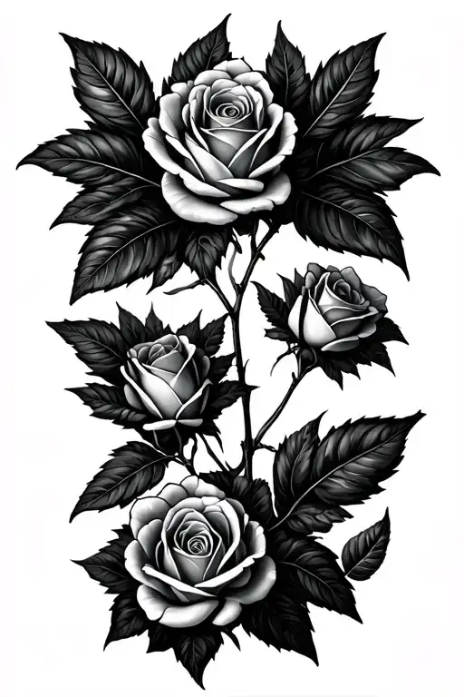 Ivey lilacs Mothers tongue roses Spider plant intertwined tattoo design idea