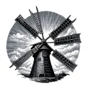 Windmill tattoo design idea