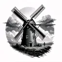 Windmill tattoo design idea