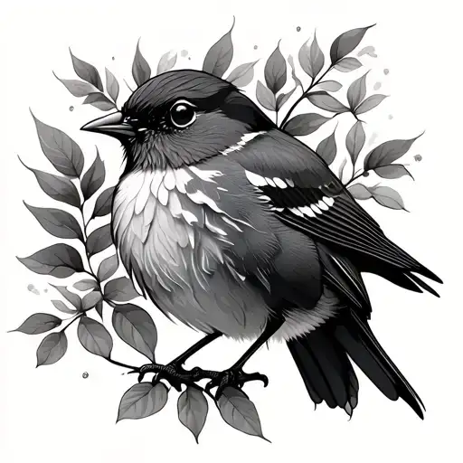 Robin bird tattoo design idea