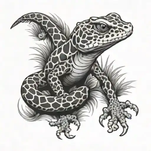 japanese art leopard gecko tattoo tattoo design idea