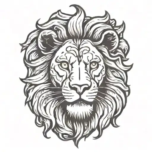 lion head tattoo design idea