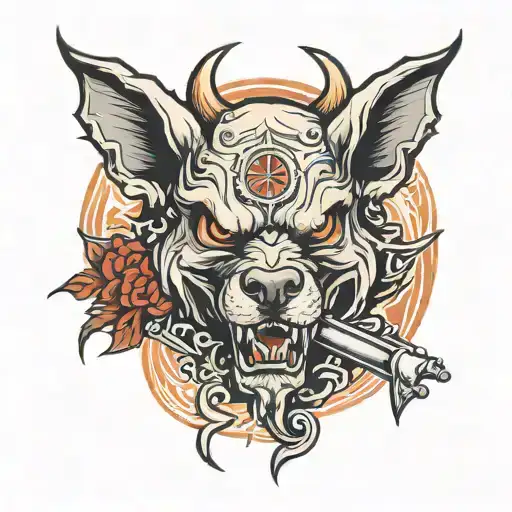 devil dogs tattoo design idea