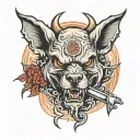 devil dogs tattoo design idea