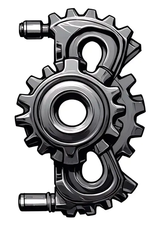 gear hydraulic elbo tattoo design idea