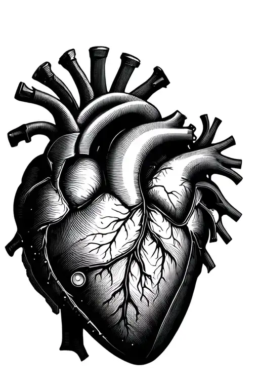 The heart: • an organic, classic side, in fine and delicate lines. • the other mechanized, with subtle gears tattoo design idea