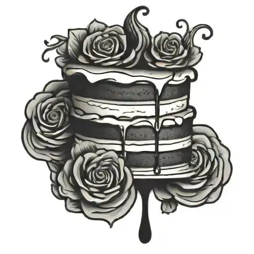 CAKE tattoo design idea
