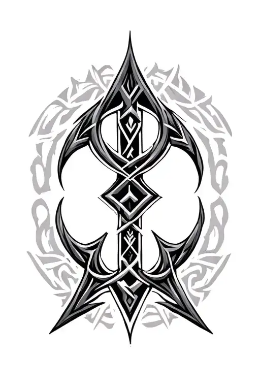 icelandic rune symbols forming tattoo design idea