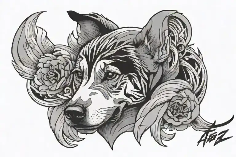 dog, ateez, stray kids, bts, one direction  tattoo design idea