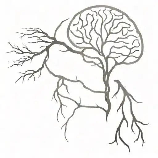  brain with roots, heart with cracks, memento vivere  tattoo design idea