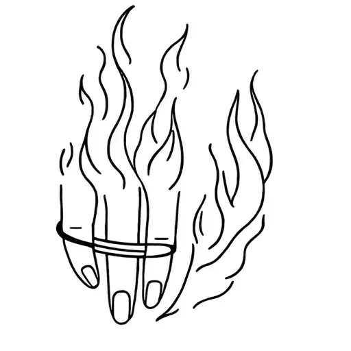 fire ring finger tattoo design idea