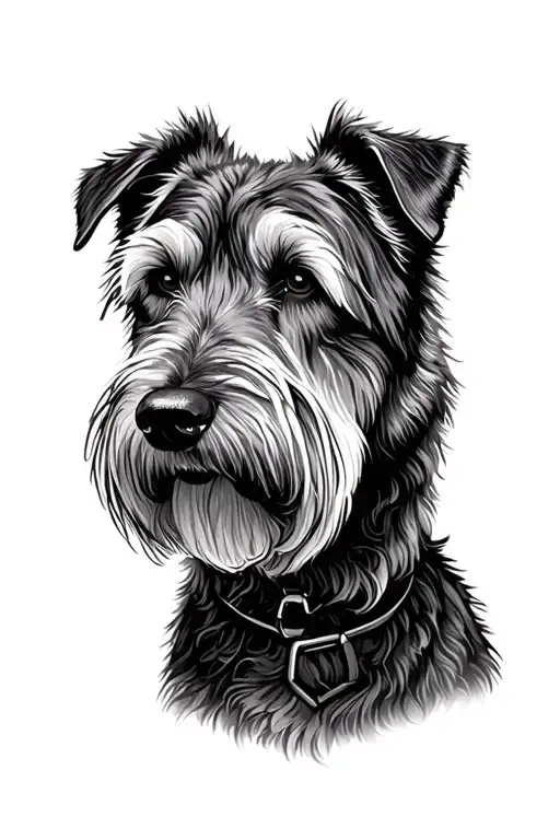 Irish Wolfhound wearing tattoo design idea