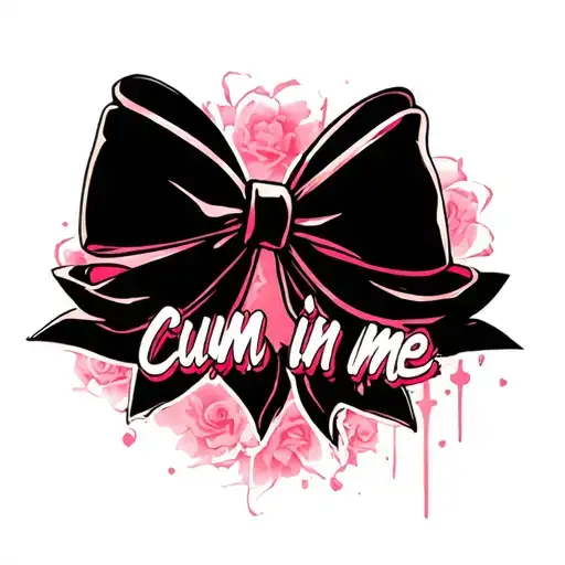"Cum in me" bow tattoo design idea