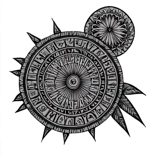 Aztec calendar tattoo design idea