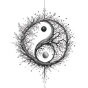 mix tree of life and ying-yang and karma tattoo design idea