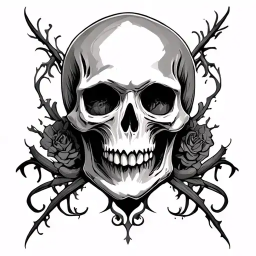 Ghost Skull tattoo design idea