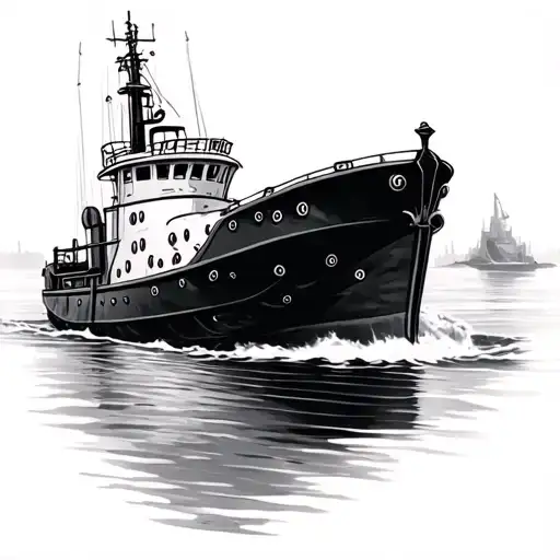 tugboat tattoo design idea