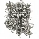 cross with words under it "John 3:16" tattoo design idea