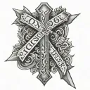 cross with words under it "John 3:16" tattoo design idea