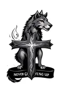 animal representing never giving up ,symol for family,cross tattoo design idea