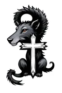 animal representing never giving up ,symol for family,cross tattoo design idea