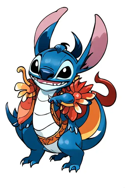 Stitch and Mushu Mulan tattoo design idea