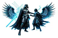 Demons And Angels Fighting Darth Vader tattoo design idea