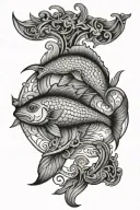 Pisces Taurus tattoo design idea