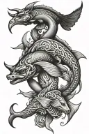 Pisces Taurus tattoo design idea